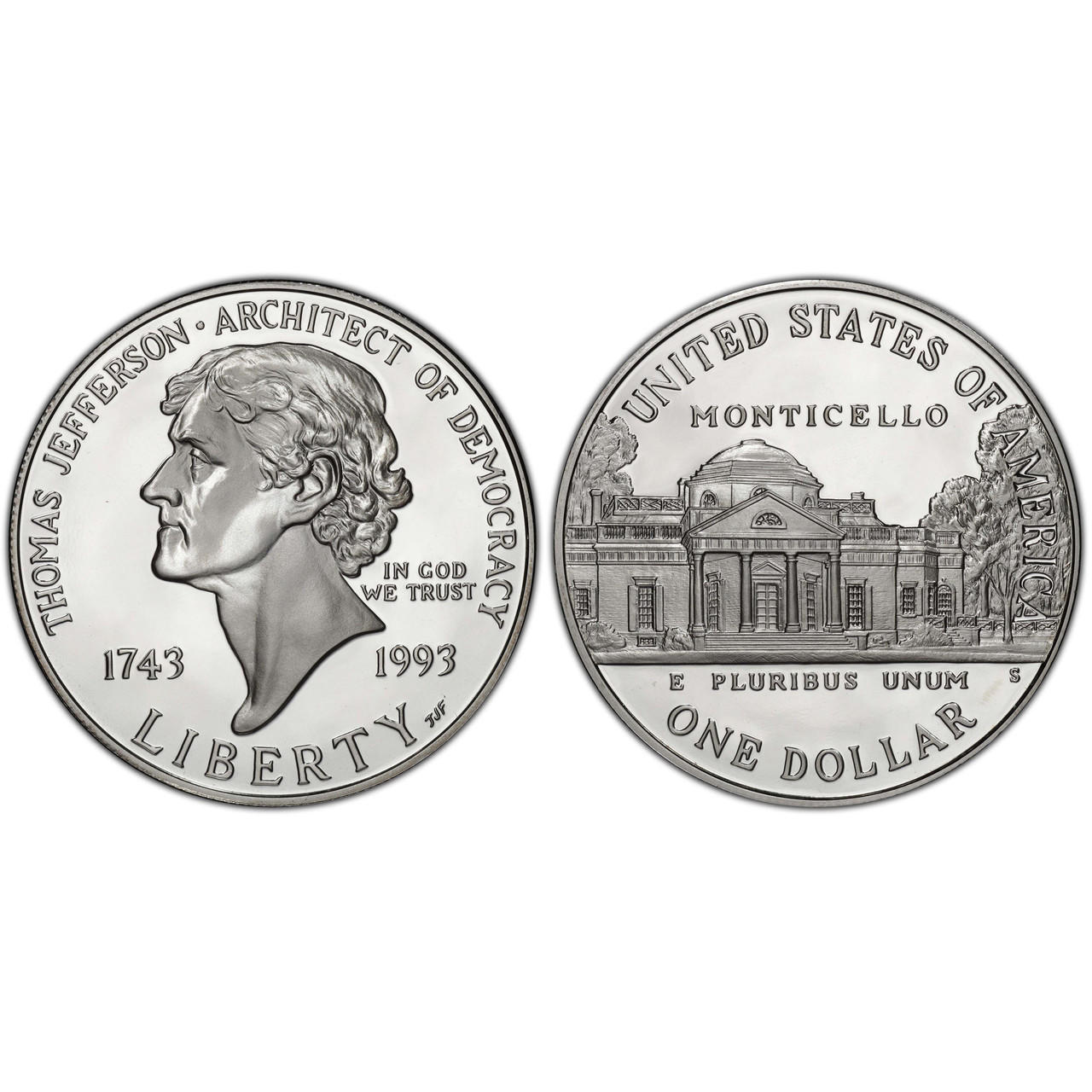 Buy 1993 Jefferson Dollar GEM Proof online at Bullion Shark.