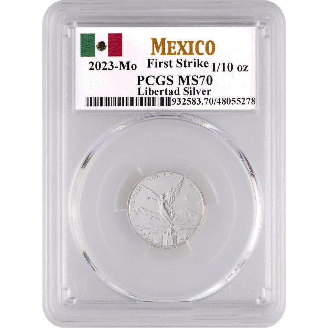 2023-Mo Mexico Silver Libertad .999 Silver 1/10 oz Coin PCGS