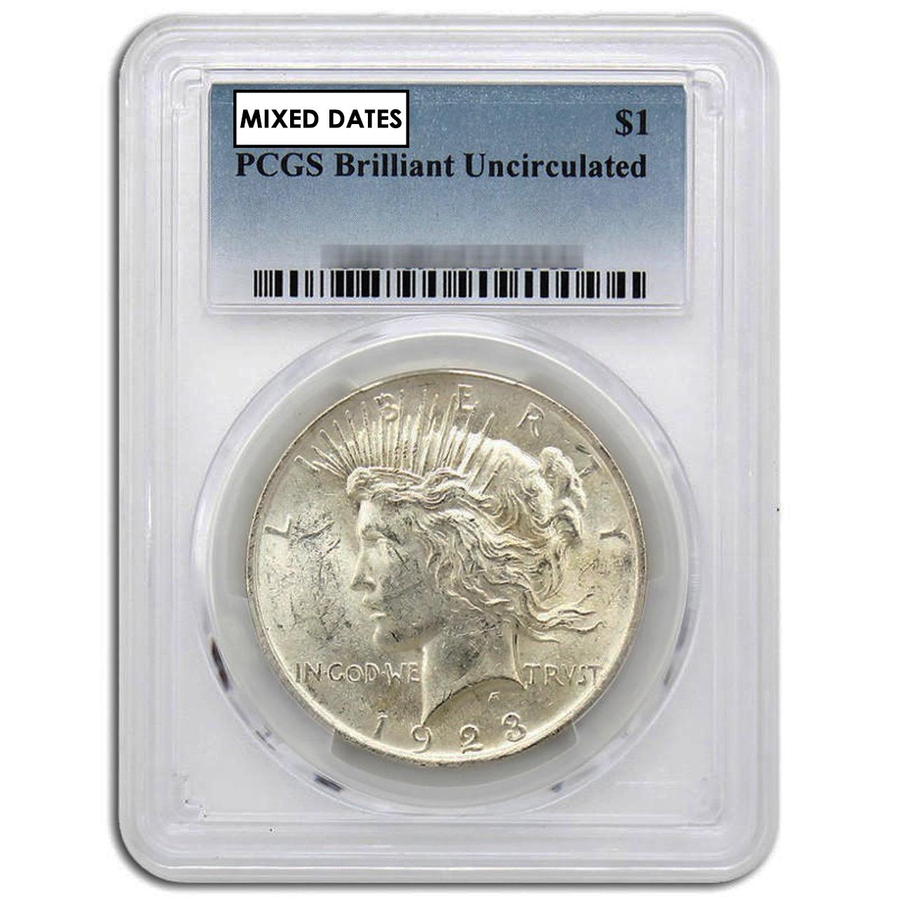 Mixed Date Peace Dollar PCGS Brilliant Uncirculated