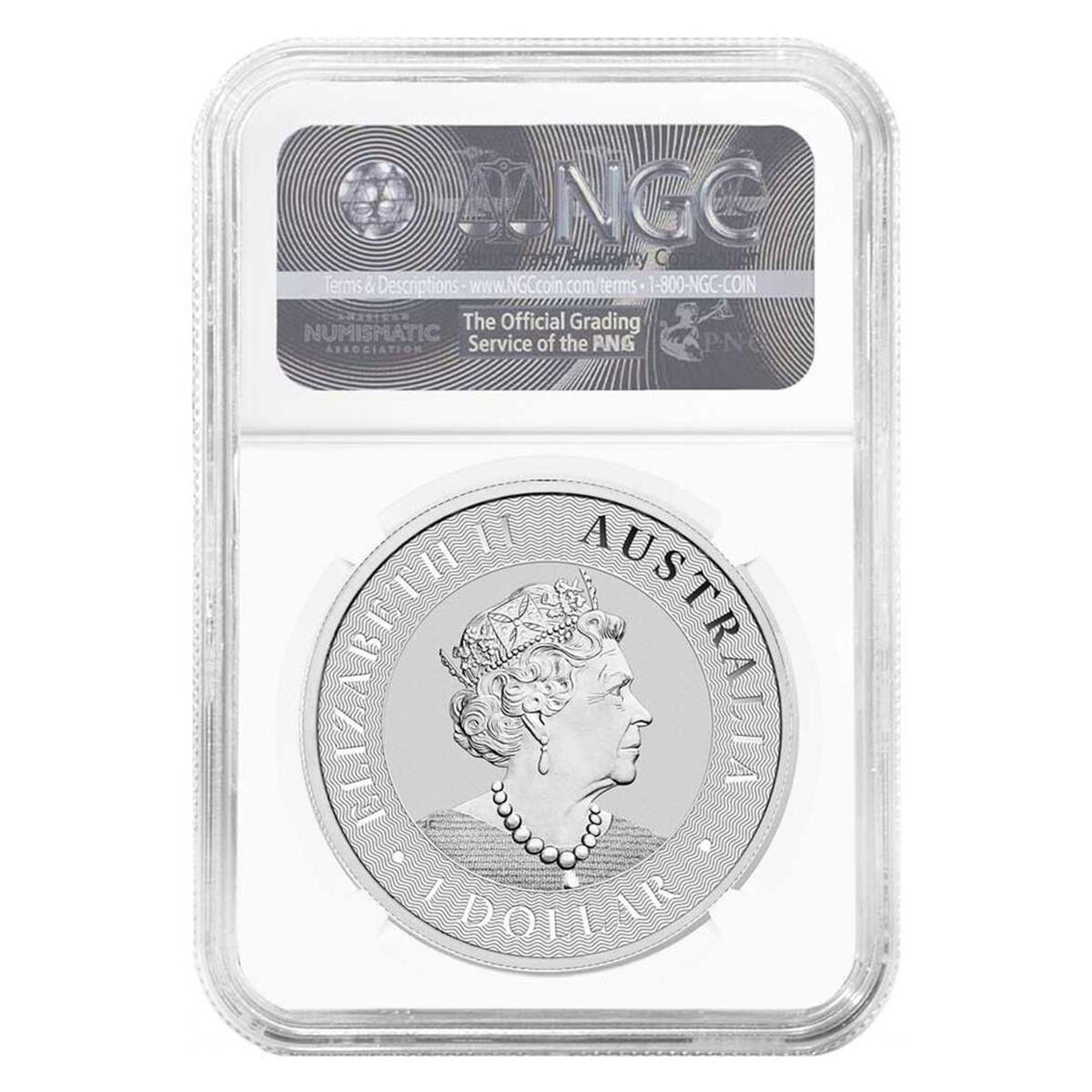 2022-P $1 Silver Australian Kangaroo 1 oz NGC MS70 FDI Australia Flag Label