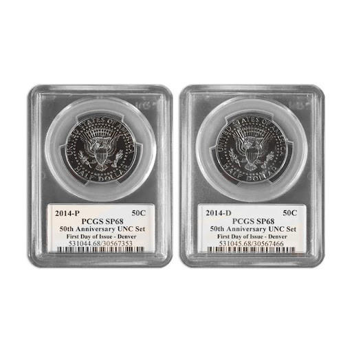Buy 2014 Kennedy Half Dollar 50th Anniversary SP68 Set Online