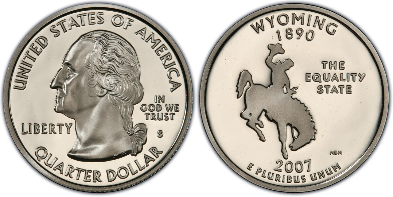 2007 D Wyoming State Quarter - Uncirculated From US Mint Roll - Denver Mint