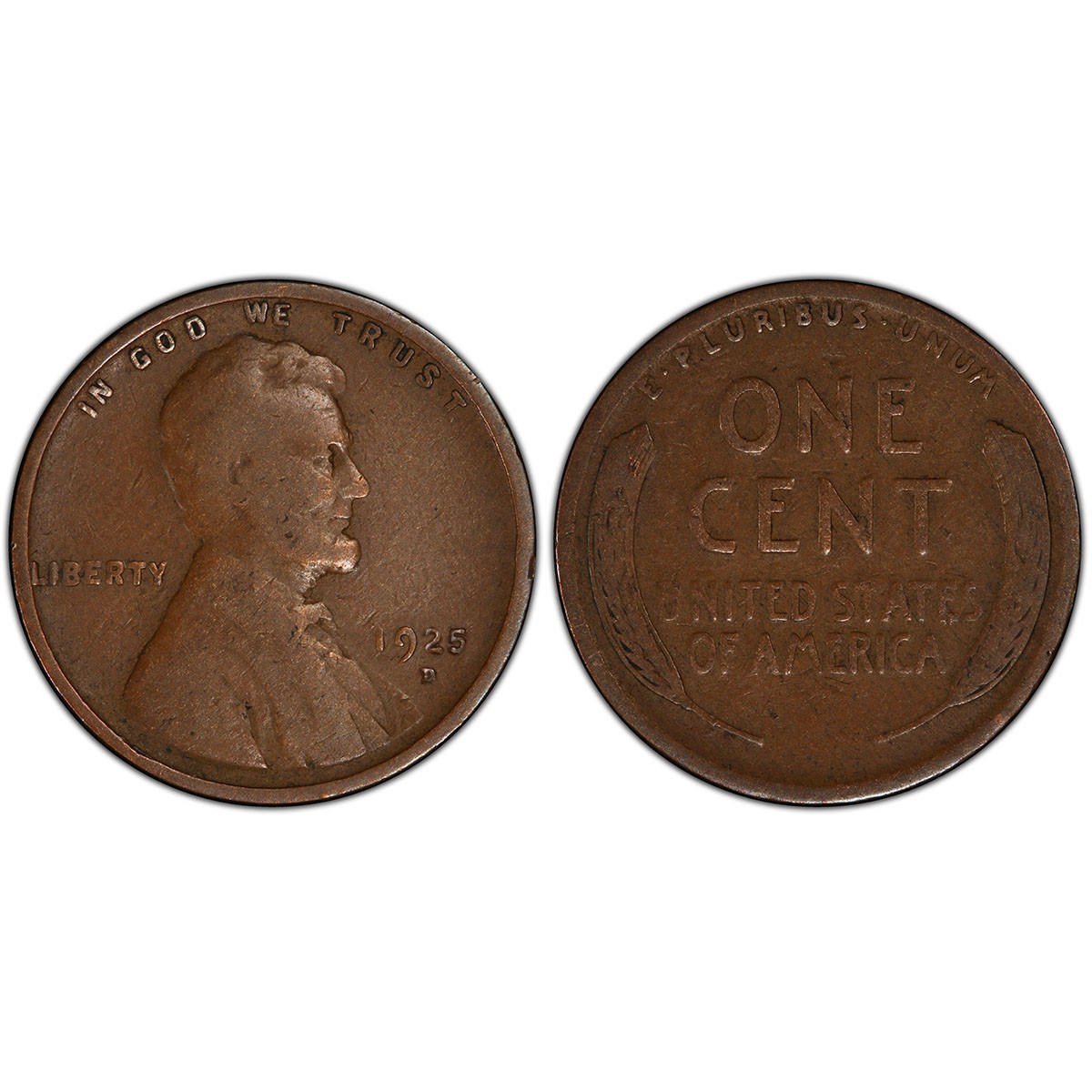 1925-D Penny - Wheat Penny - Circulated VG Lincoln Cent