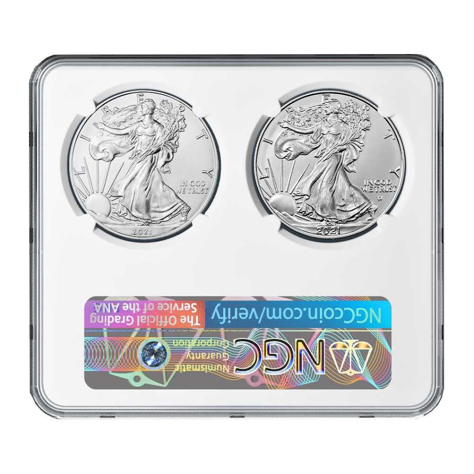 Buy 2021 T1 & T2 Silver Eagle MS70 Transitional Set Online