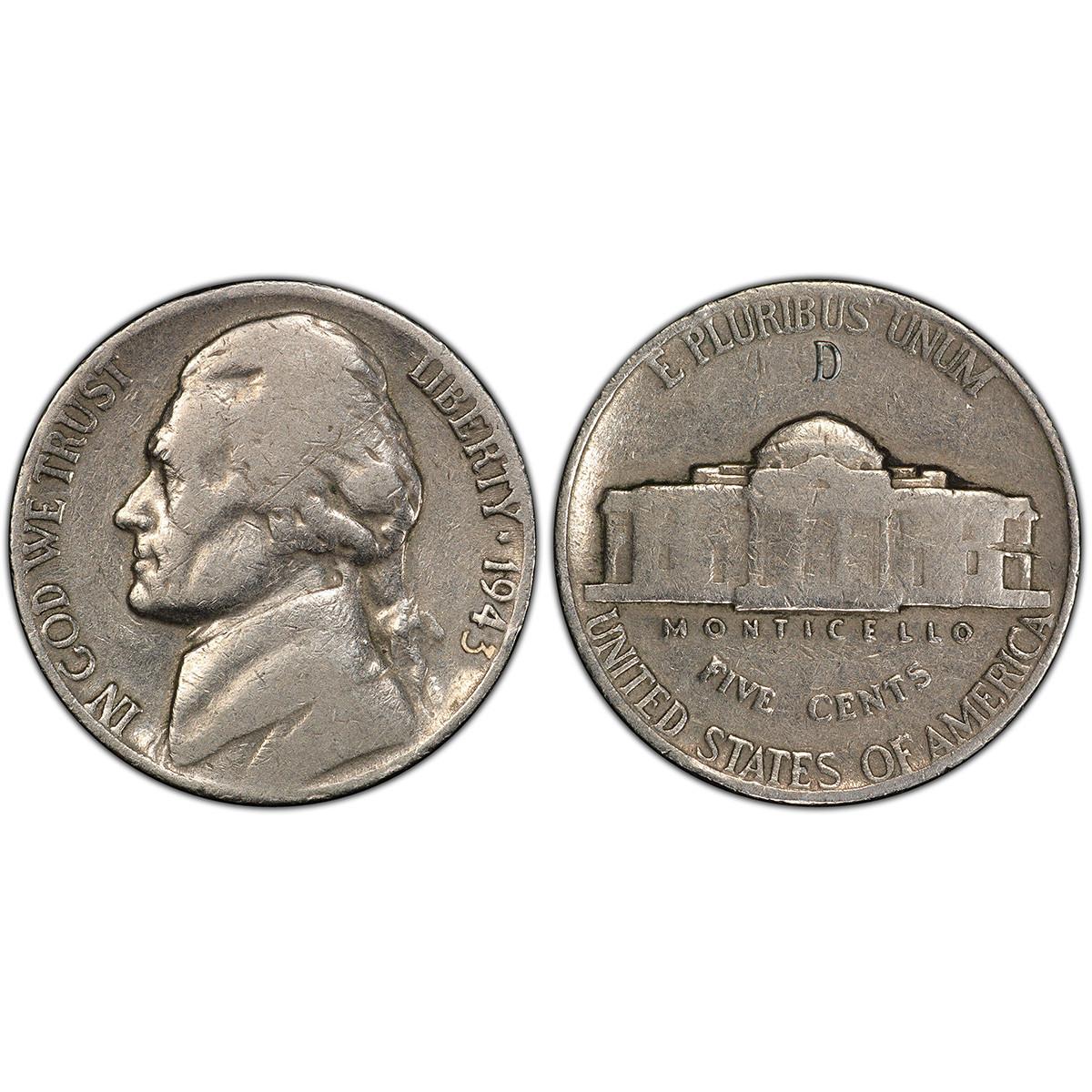 1943-D Jefferson Nickel - Silver Nickels - Circulated