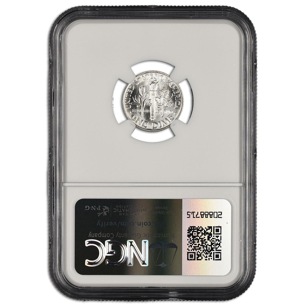 1963 Roosevelt Dime NGC MS64 FS-805 Doubled Die Reverse Fivaz Signed