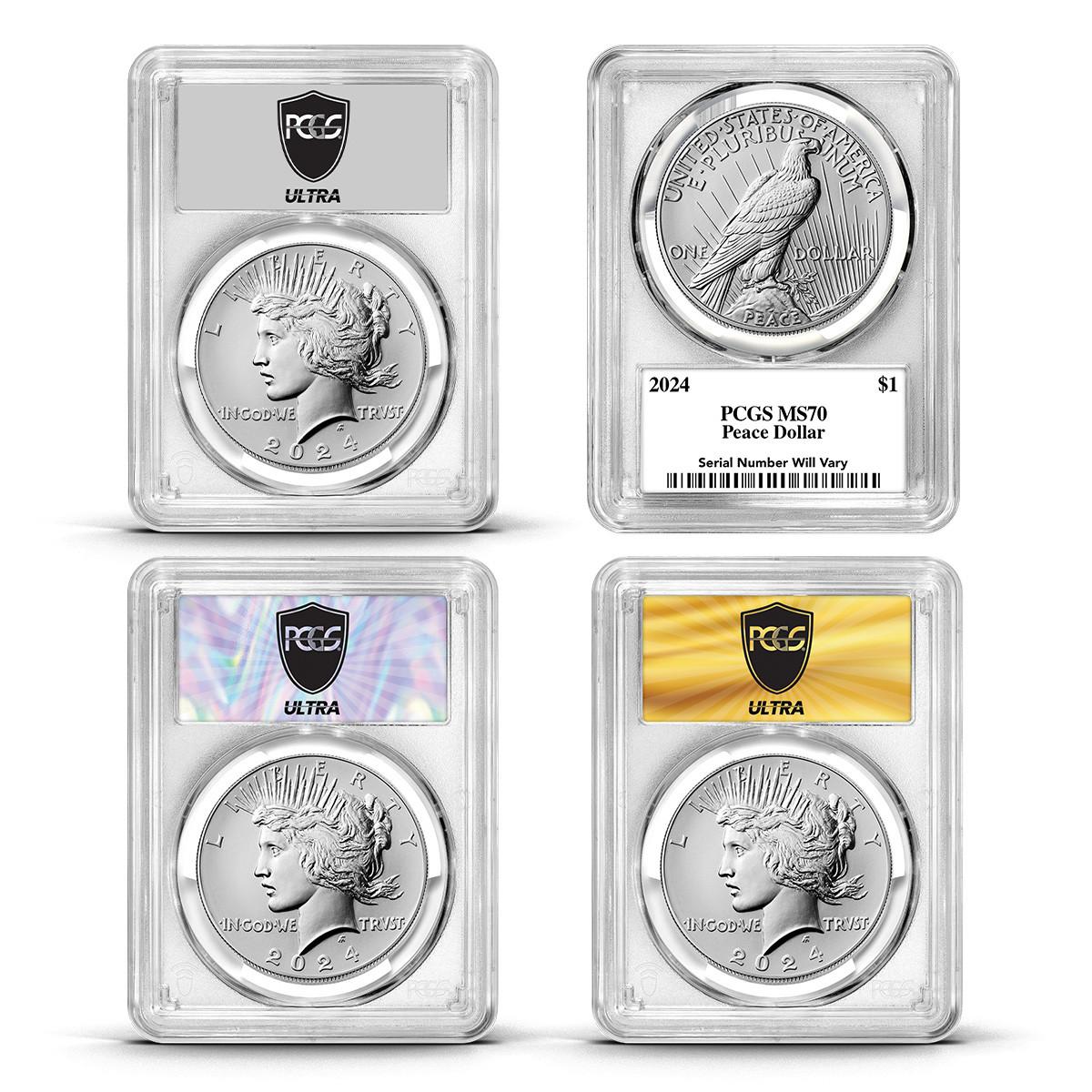 PCGS PR70DCAM 最高鑑定 2024-S モルガン 特別記念硬貨 Set of 2: 2024 Morgan and Peace Dollars NGC/PCGS Reverse
