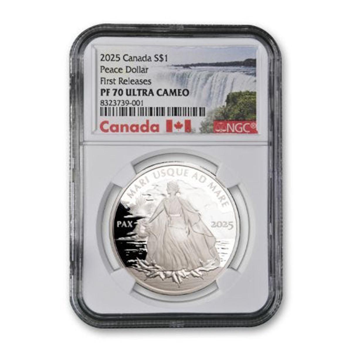 Buy 2025 Canada Silver Peace Dollar 1oz Silver NGC PF70
