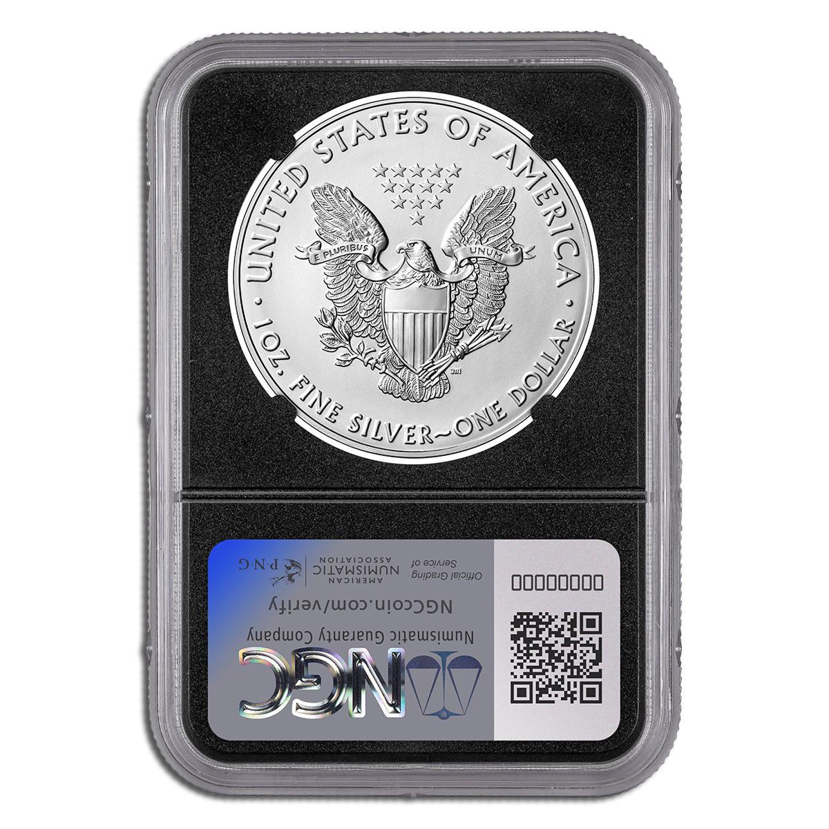 レア‼️ 2018年  NGC MS70  イーグル銀貨1オンス ゴールドコア 2018 $1 American Silver Eagle MS70 NGC - Early Releases