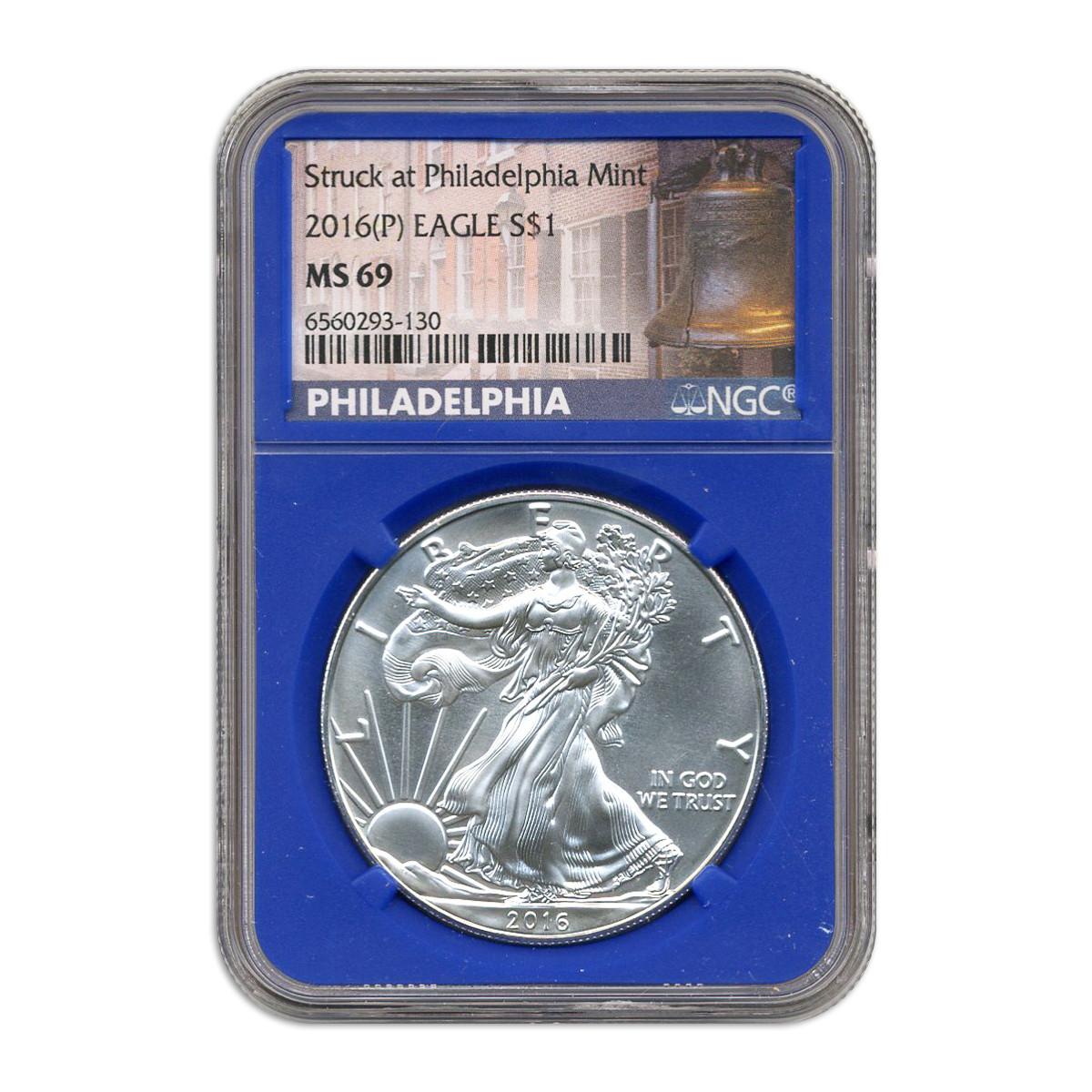 2016年 2oz 銀貨 クイーンズビースト NGC MS69 2016 (P) Silver Eagle NGC MS69 - Rare Philadelphia Issue