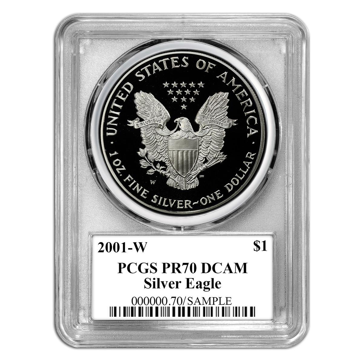 2001-W Silver Eagle PCGS PR70 DCAM - TD Rogers (The First 