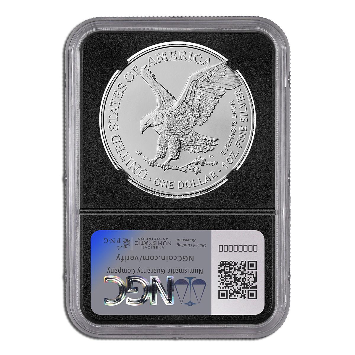 2025 $1 American Silver Eagle NGCX MS10 Magnum Opus Label Black