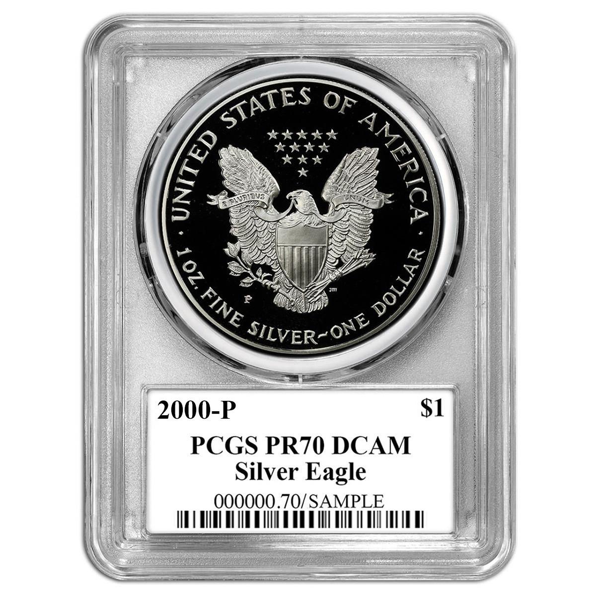 アメリカンイーグル 2000-P ICG-PR70 DCAM 2000 P PROOF SILVER EAGLE