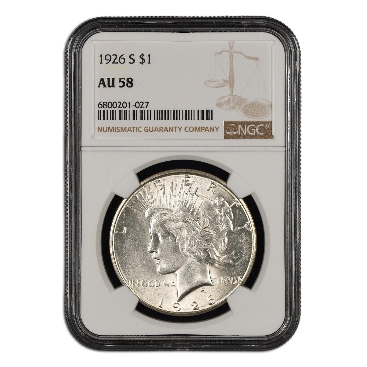 1926-S Peace Dollar NGC/PCGS AU58