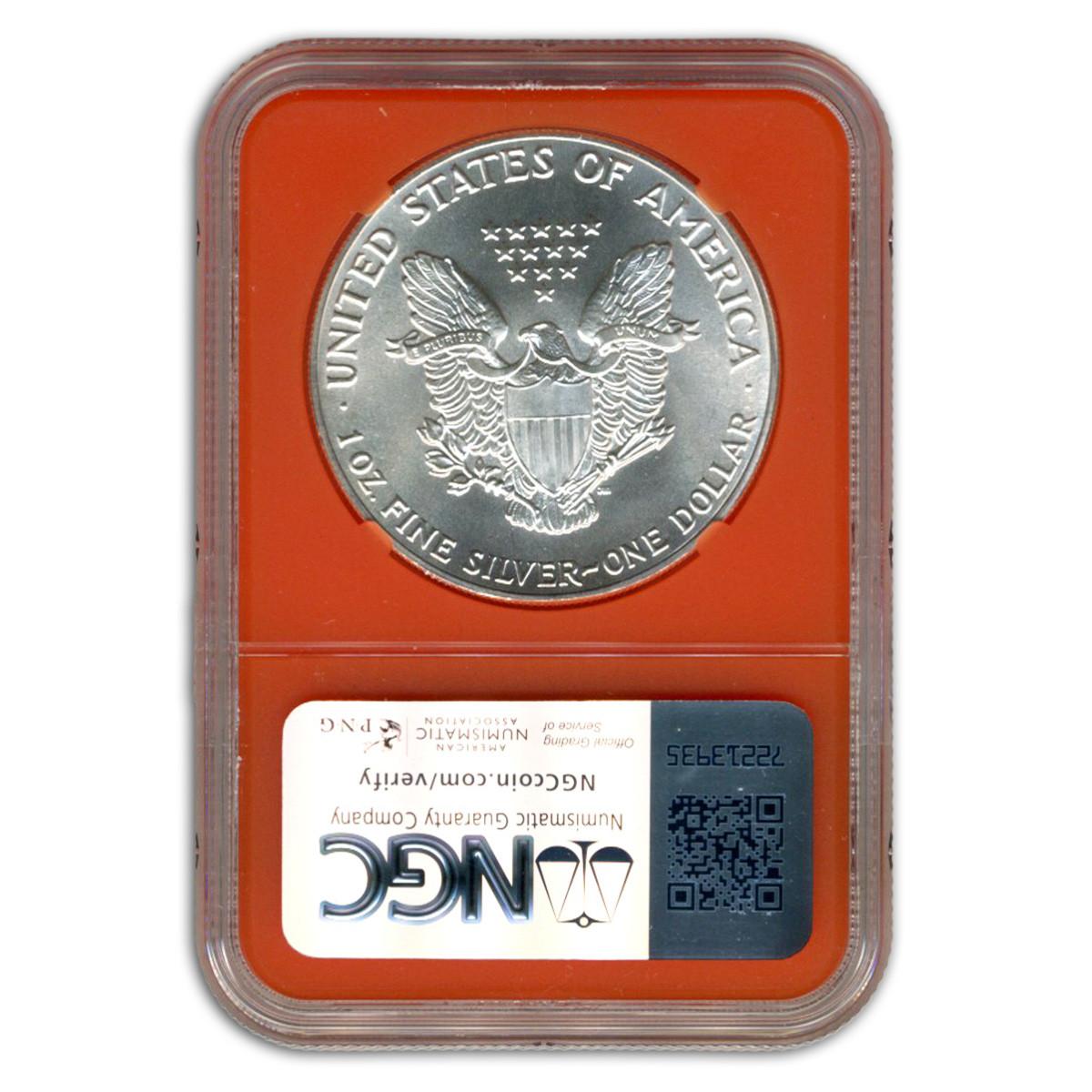 邦楽 15YEARS-TK SELECTION- globe 1986 (S) Silver Eagle NGC MS69 - From Original US Mint Tube