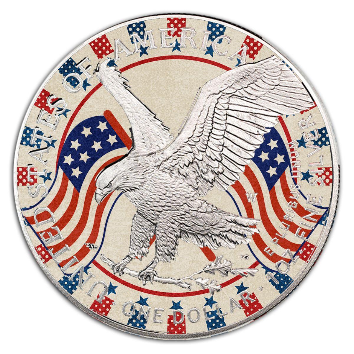 2025 1 oz Colorized American Silver Eagle 4th of July