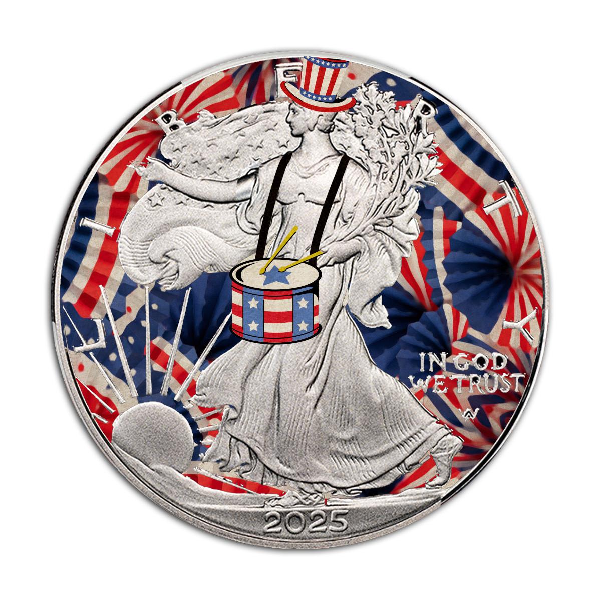 イーグル1ドル銀貨 2008年カラー \"SPIRIT OF AMERICA” イーグル1ドル銀貨 2008年カラー 