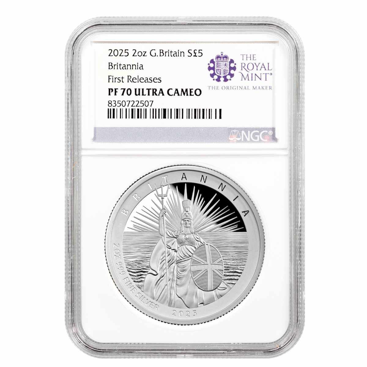 2025 £5 2 oz Silver Britannia NGC PF70 UCAM First Releases