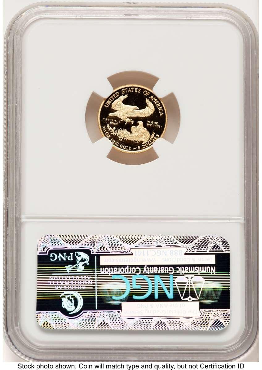 2010-W G$5 1/10 oz American Gold Eagle Coin NGC MS70, First Strike