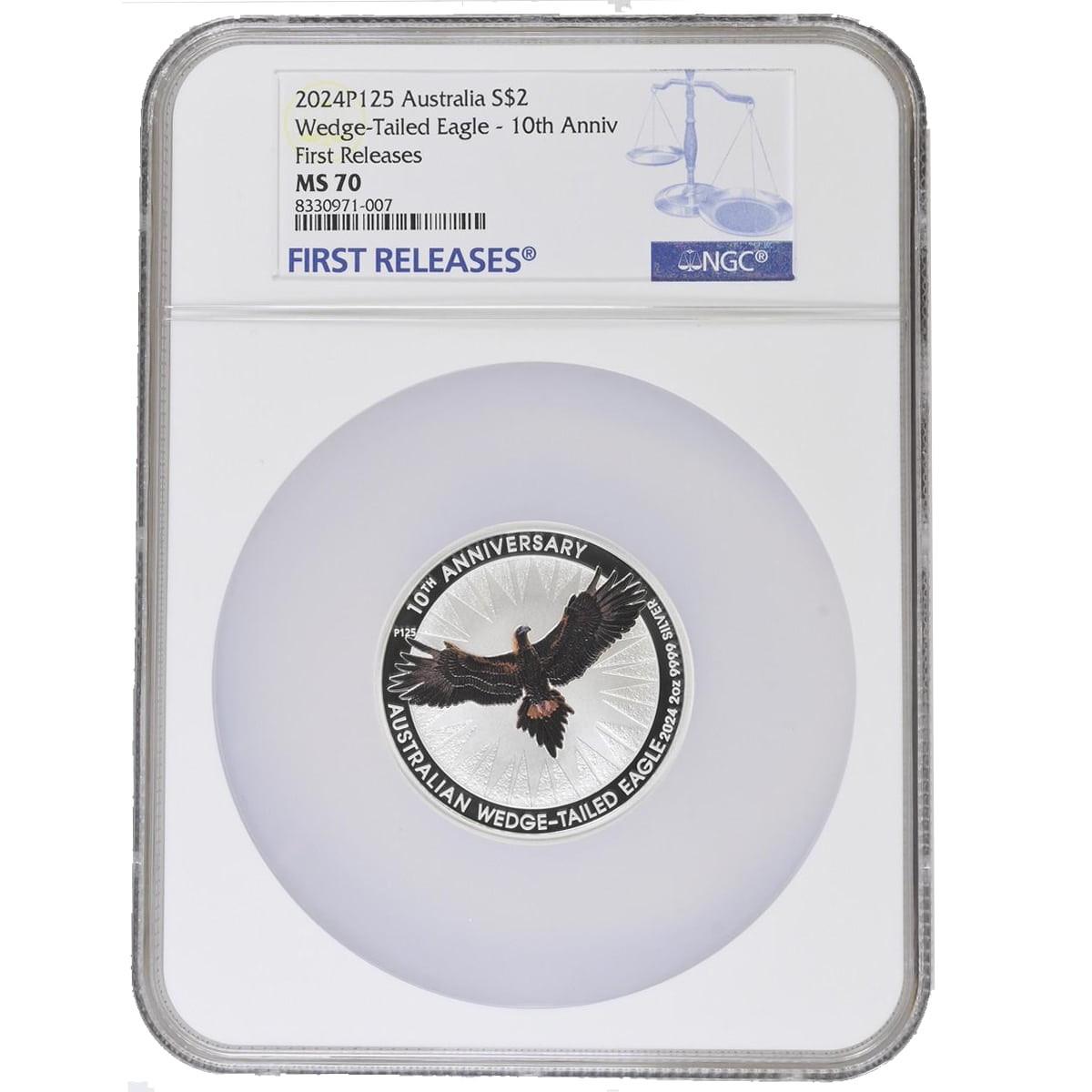 2024 2 oz Silver Australian Wedge-Taled Eagle NGC MS70 - 10th 2024 2 oz Silver Australian Wedge-Taled Eagle NGC MS70 - 10th