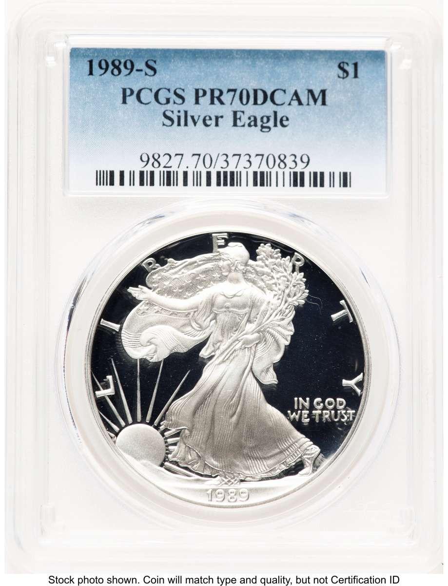 1989-S S$1 American Silver Eagle Coin PCGS MS70 | Rare Coins For Sale