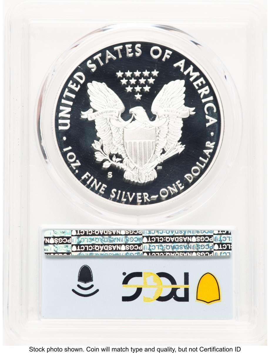 2020-S S$1 American Silver Eagle Coin PCGS MS70, First Day of