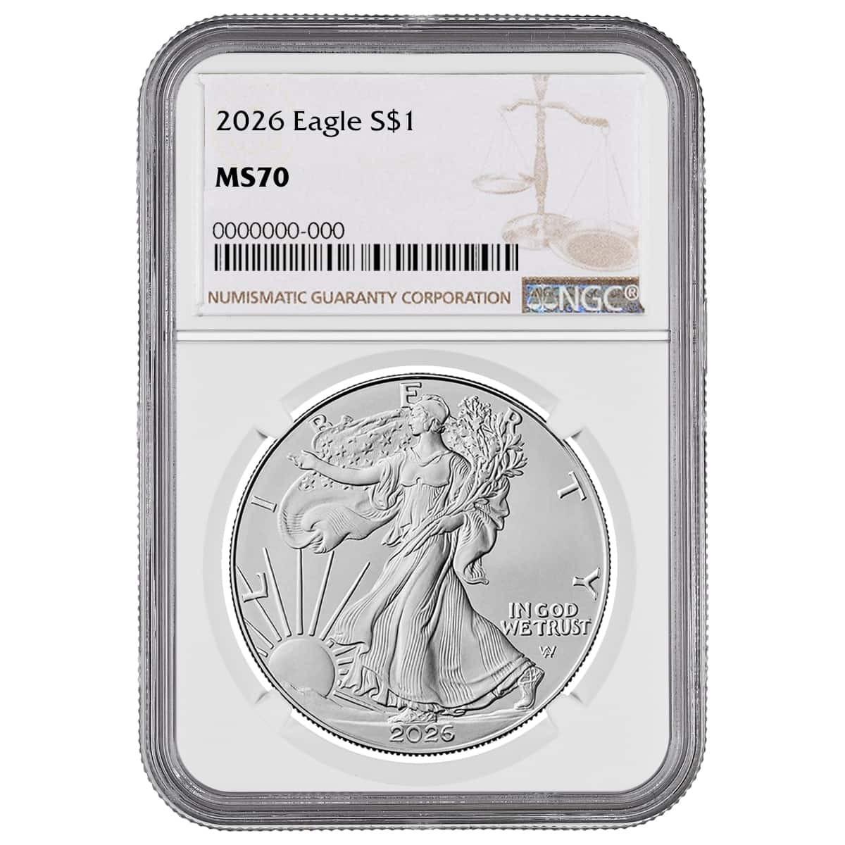 2026 Silver Eagle NGC MS70 Brown Label - 40th Anniversary