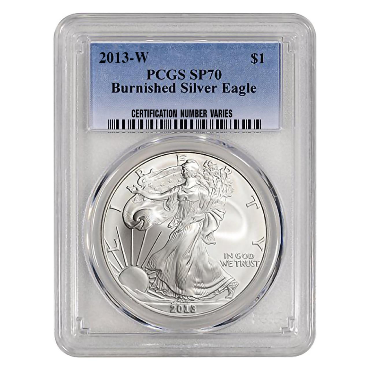 ★PCGS★最高鑑定★2013 w MS70 SP70 アメリカ イーグル bullionshark-2013-w-burnished-