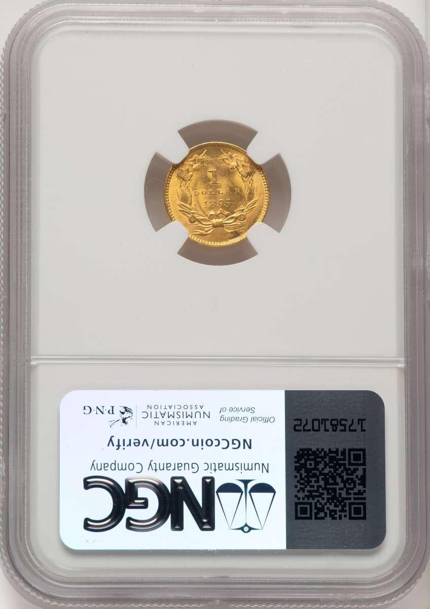 1855 G$1 Gold Dollar Coin NGC MS64 Type Two | Rare Coins For Sale