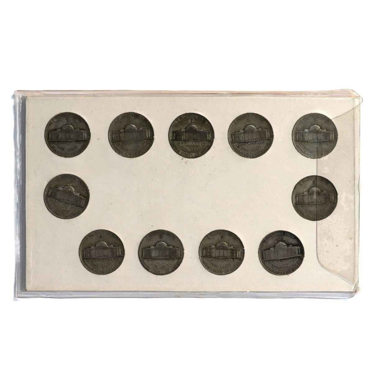 アメリカ 戦時中の銀ニッケルセット 1942-1945 United States Wartime Silver Nickels Complete Set (1942–1945