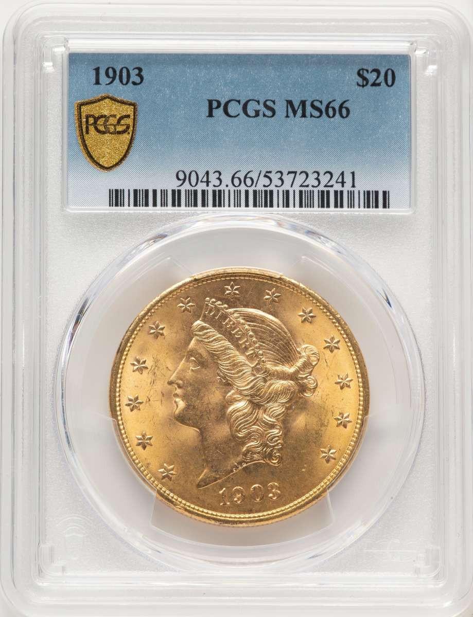 1903 $20 Liberty Gold Double Eagle PCGS MS66 - HAT784493062