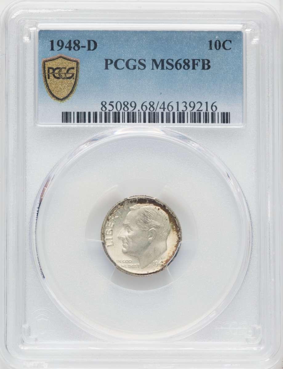 1948-D 10C Roosevelt Dime Coin PCGS MS68 - HAT788105015