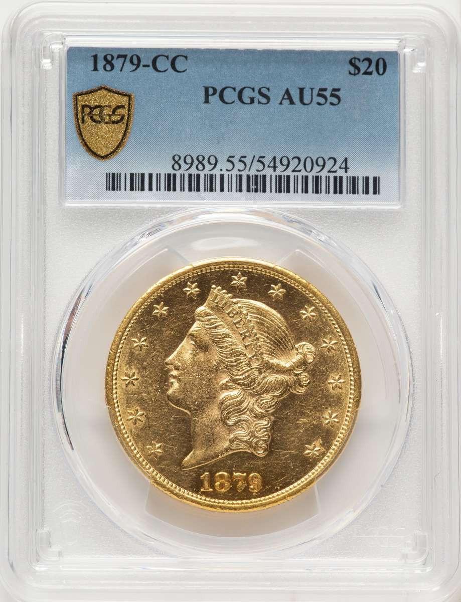 1879-CC $20 Liberty Gold Double Eagle PCGS AU55 - HAT784501005