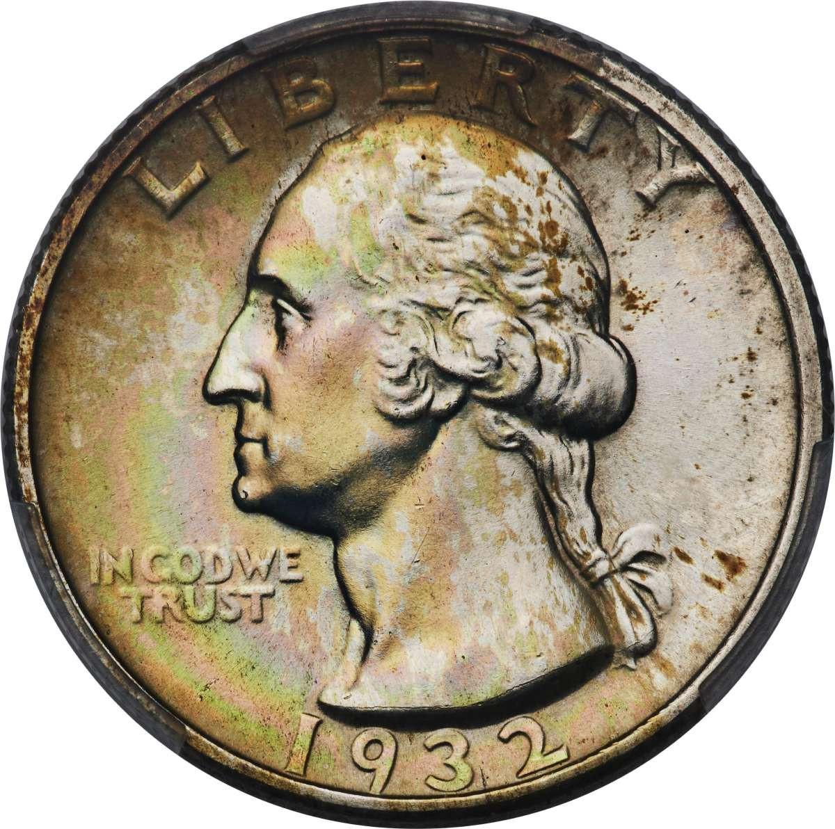 1932-S 25C Washington Quarter Coin PCGS MS66  CAC + - HAT789808003