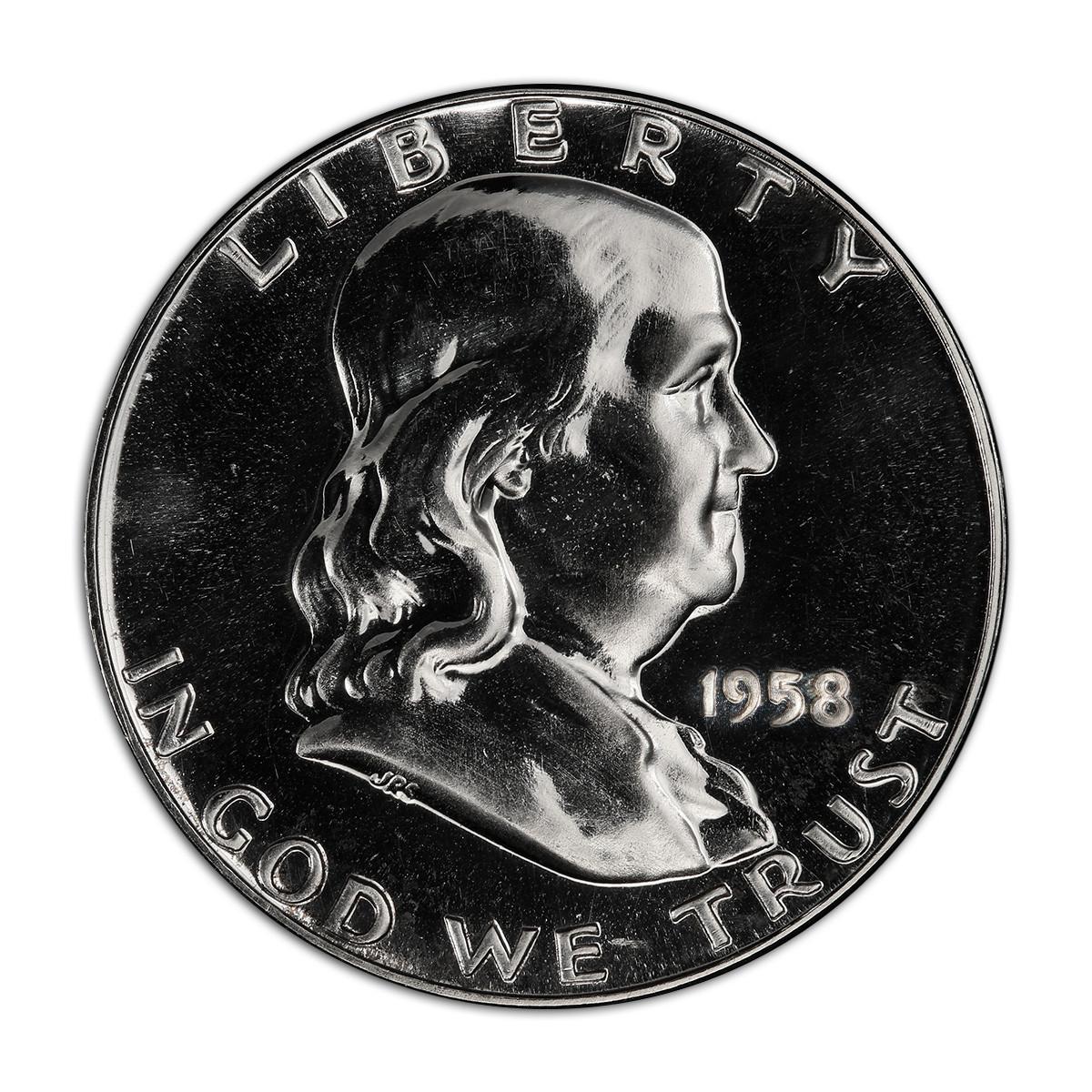 1958年 フランクリン半ドル銀貨 2枚セット bullionshark-1958-franklin-