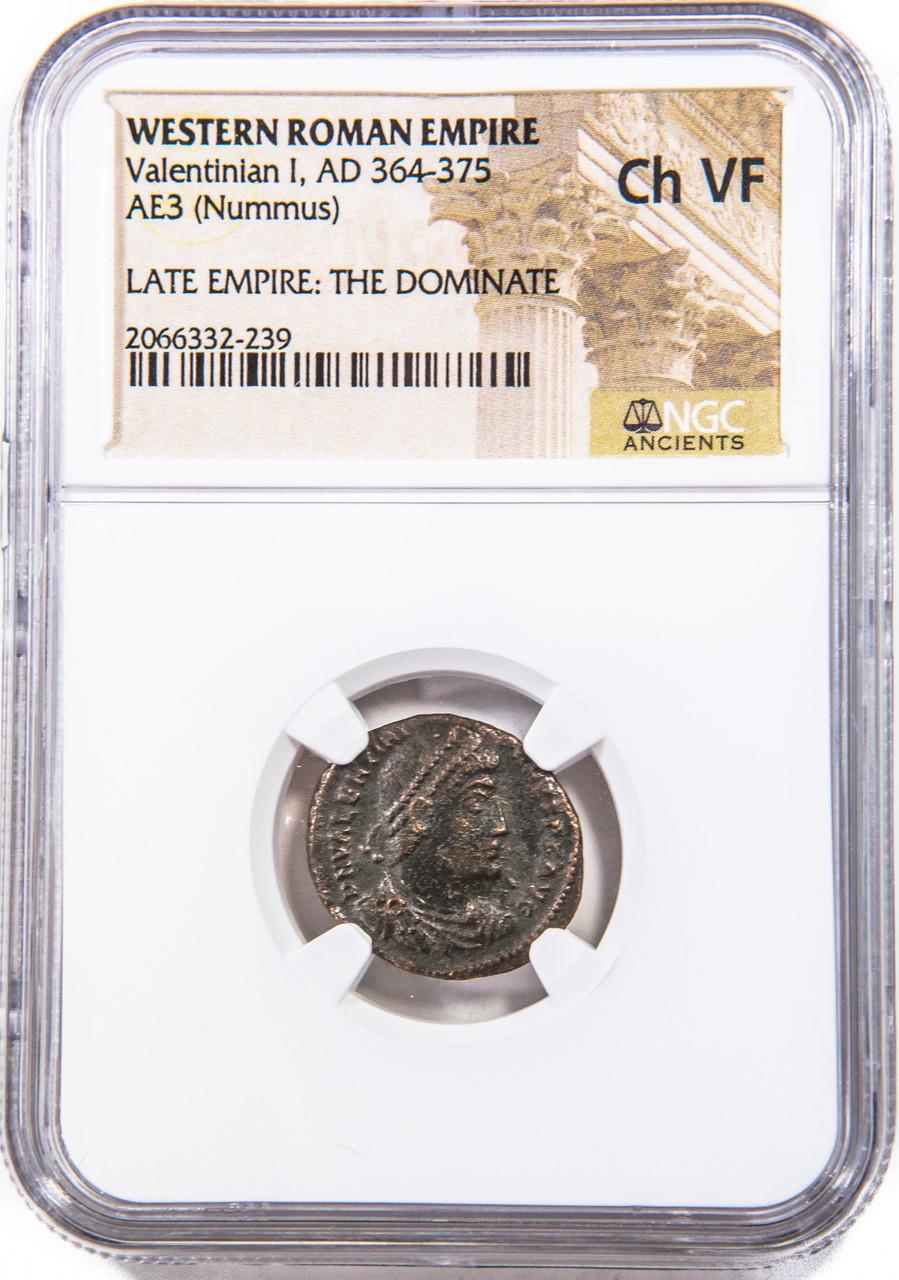 Roman AE of Valentinian I (AD364-375)NGC (VF) - Bullion Shark