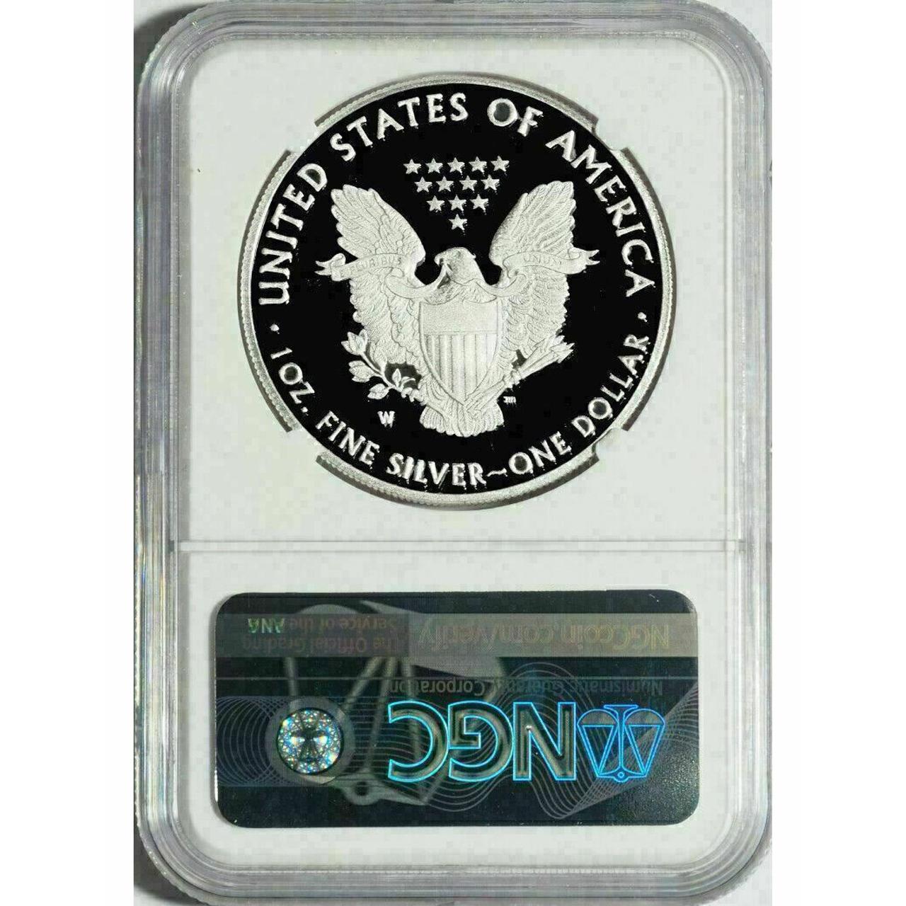 2016 アメリカ イーグル銀貨　PCGS SP70 Lettered Edge 2016-W (2019) Silver Eagle Lettered Edge PCGS PF70 DCAM 30th