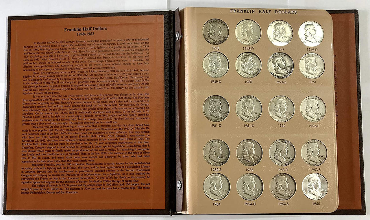 Complete Franklin Silver Half Dollar Set Circulated (VG-XF