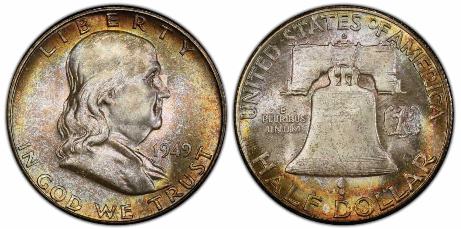 an image of 1949 S Franklin Half Dollar coin