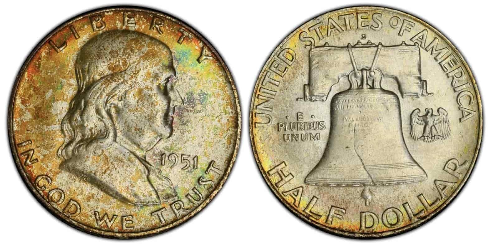 an image of 1951 D Franklin Half Dollar coin