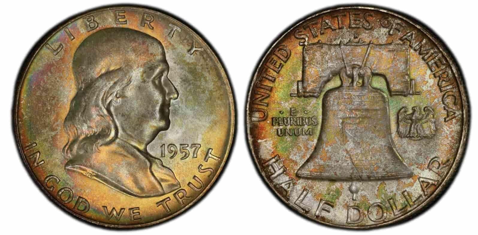 an image of 1957-D Franklin Half Dollar coin