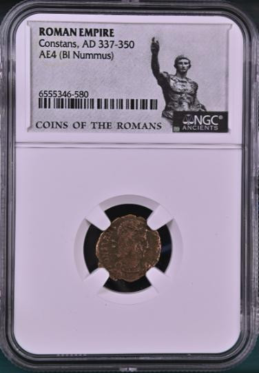 AD 337-350 Bronze Roman Constans NGC (Coins of the Roman Label)