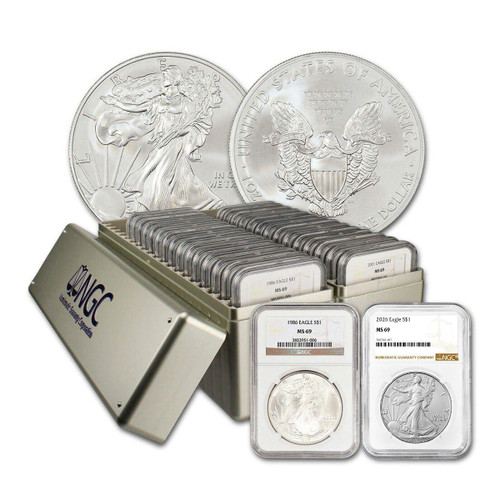 1986-2024 Complete Silver Eagle Set NGC MS69 - 40 Coins | Bullion