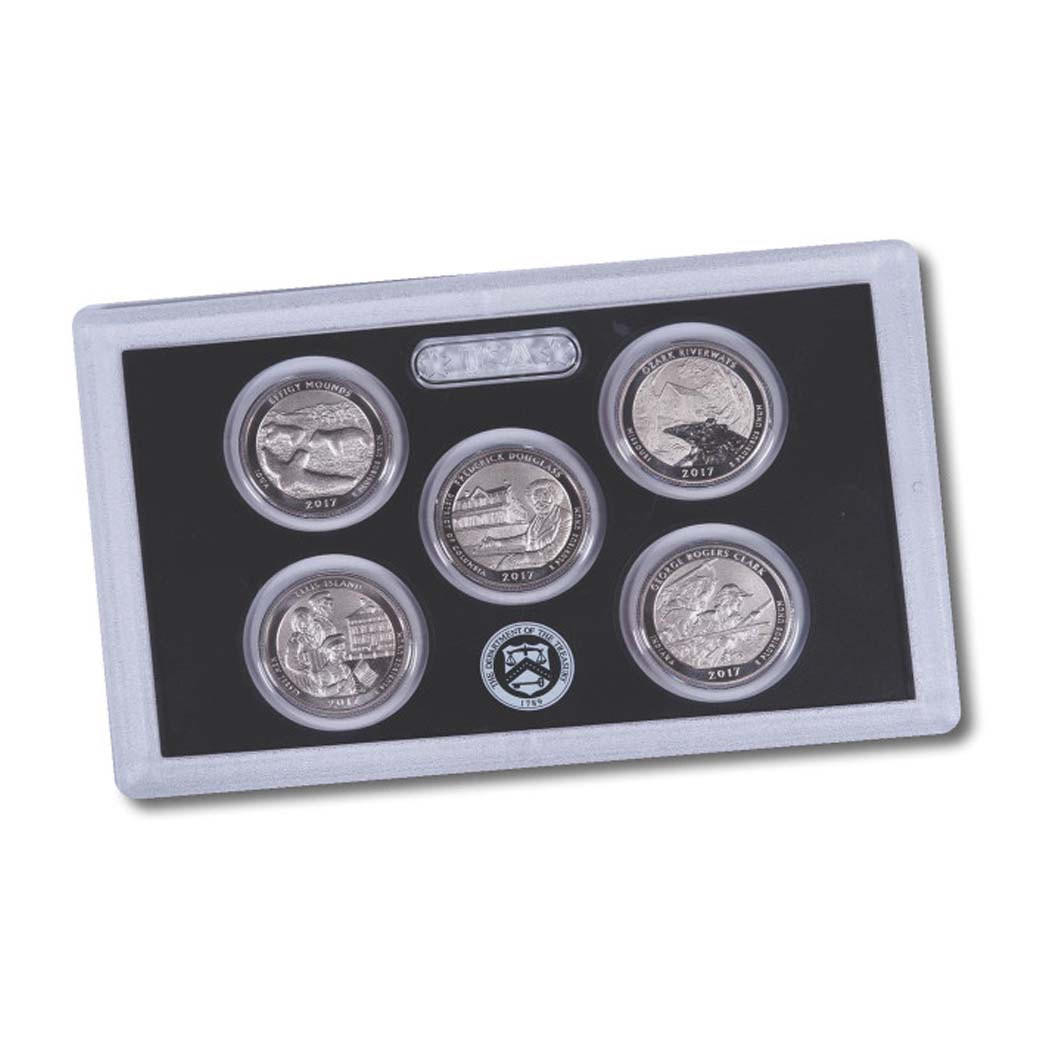 2017 225th Anniversary 5pc Enhanced Quarter Dollar Set