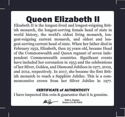 Queen Elizabeth II, Silver Jubilee Crown (1977) (Black Box)