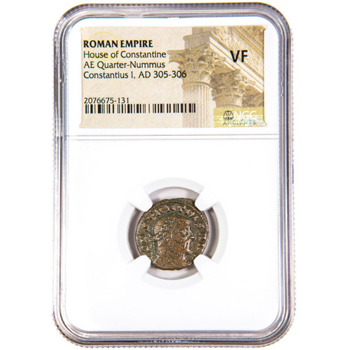 Roman AE3 of Constantius Chlorus 1st (AD 293-306) NGC (VF)