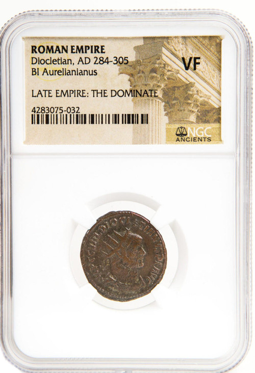 ローマ帝国　アウレリアヌス皇帝ブロンズ　AD276-282　NGC鑑定済3 Roman AE Antoninianus of Diocletian (AD284-305) NGC (VF)