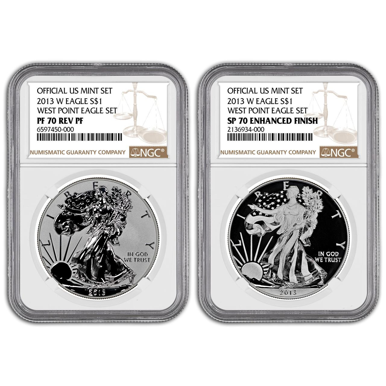 2013-W Silver Eagle Set NGC 70 Thomas Uram Signed - (2 Coin Set)