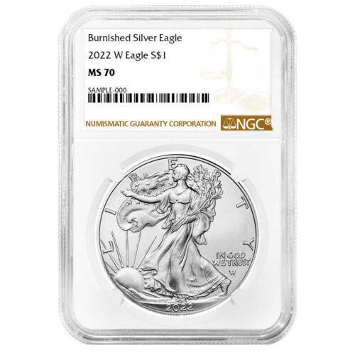 2022-W Burnished Silver Eagle NGC MS70