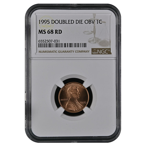 1995 Doubled Die Obverse Lincoln Cent NGC MS68 RD - Error Coin